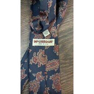 McGregor men's tie BLUE/TEAL/BURGANDY/GOLD PAISLEY TIE NECK TIE MCGREGOR (407)